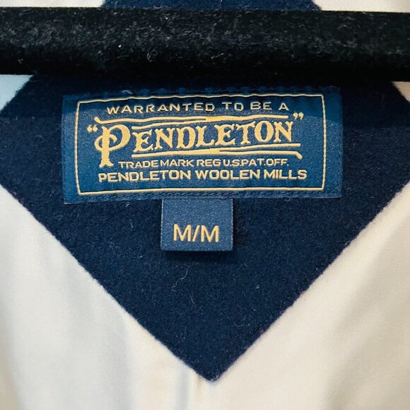 Pendleton Women's Wool Striped Interior Toggle Jacket Coat Size M Navy Blue - Picture 13 of 16